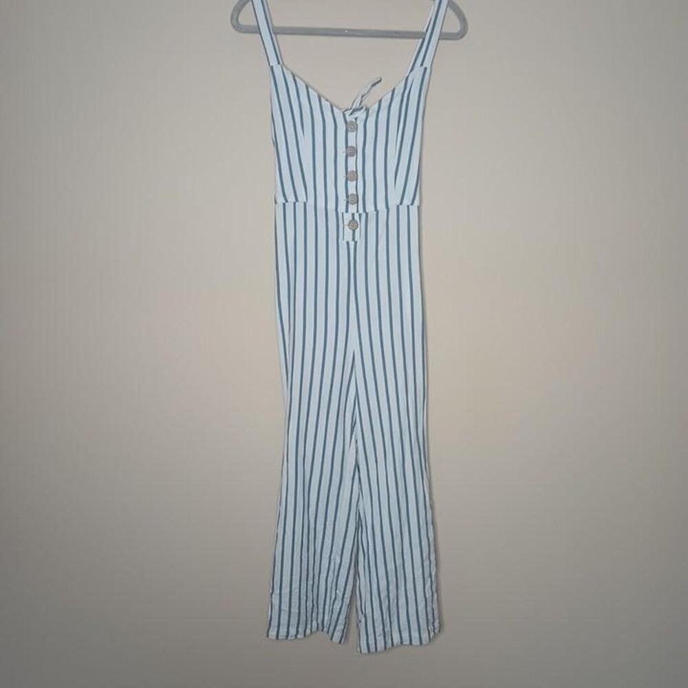 Vintage Hawaii White and Blue Striped Jumpsuit size S
